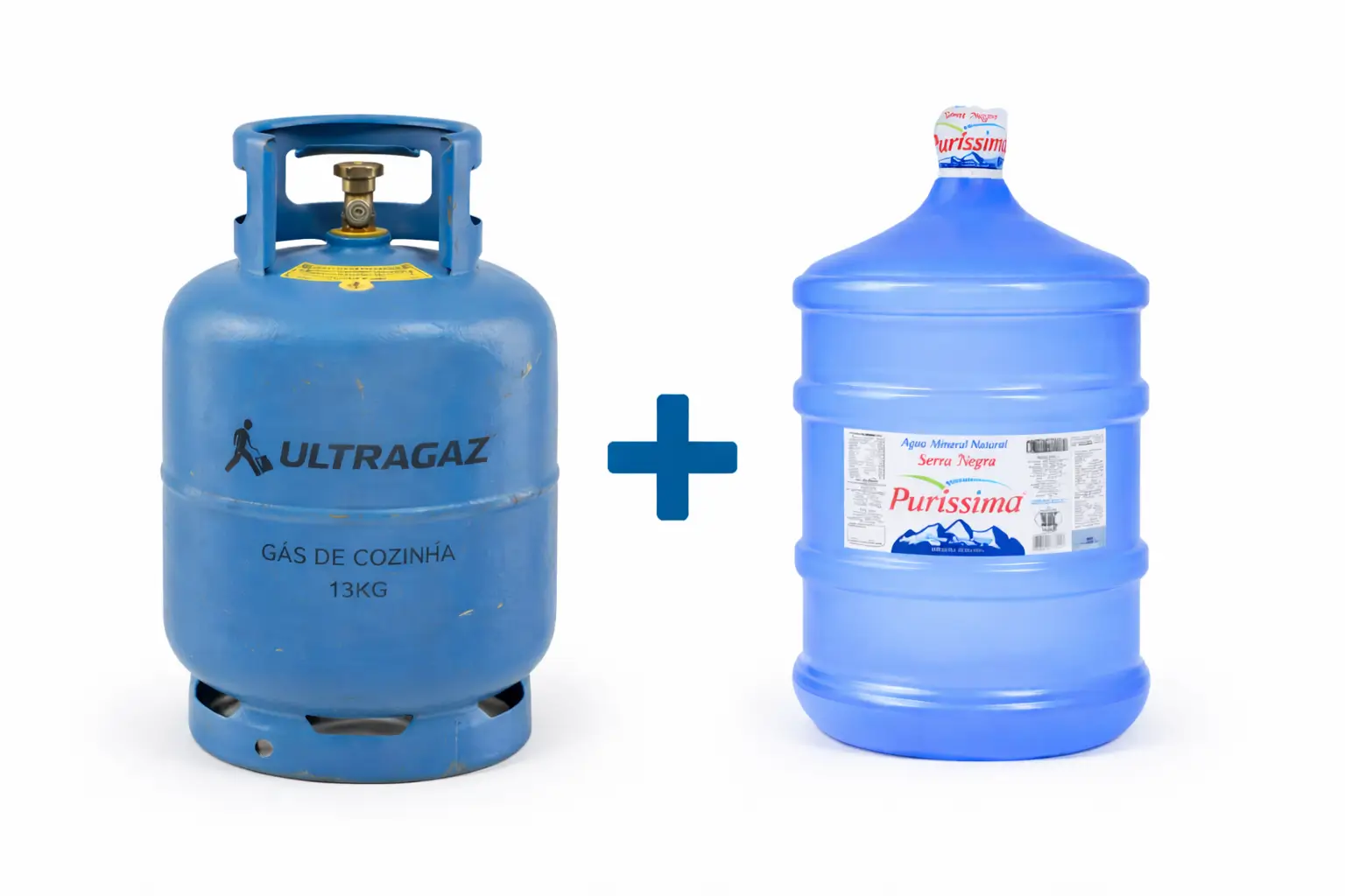 Botijão 13kg Ultragaz + Água Puríssima 20L